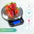 thumbnail image 2 of INEVIFIT DIGITAL KITCHEN SCALE, Highly Accurate Multifunction Food Scale 13 lbs 6kgs Max, Clean Modern White with Premium Stainless Steel Finish. Includes Batteries & 5-Year Warranty - Black, 2 of 5