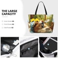 thumbnail image 3 of Zufioo Lazy Home Style Guinea Pig Print Large Capacity Beach Travel Bag, Zippered Pocket Foldable Hand-held Shoulder Beach Bag, 3 of 7