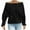 Black, variant on Chiccall Women's Off Shoulder Sweatshirts Casual Loose Fit Sweatshirts Oversized Pullover Tops with Drawstring