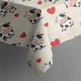 thumbnail image 5 of Beige Cow Heart Pattern Square Tablecloth,Waterproof Square Table Cover,Wipeable Spillproof Washable Table Cover for Home Kitchen Party Decor 52"x52"(132x132cm), 5 of 6