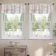 thumbnail image 2 of LALILO Kitchen Curtain Valance Marble Golden Gold Rod Pocket Window Curtain 52"x 18" Set of 2, 2 of 6