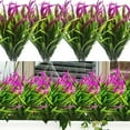 thumbnail image 5 of Fake Plants Promotion Sale! Nomeni Artificial Plants Flowers Outdoor Plants Faux Plastic Greenery Shrubs Indoor Outside for Home Decor 4Pcs, Home Decor Clearance Sale Purple, 5 of 9