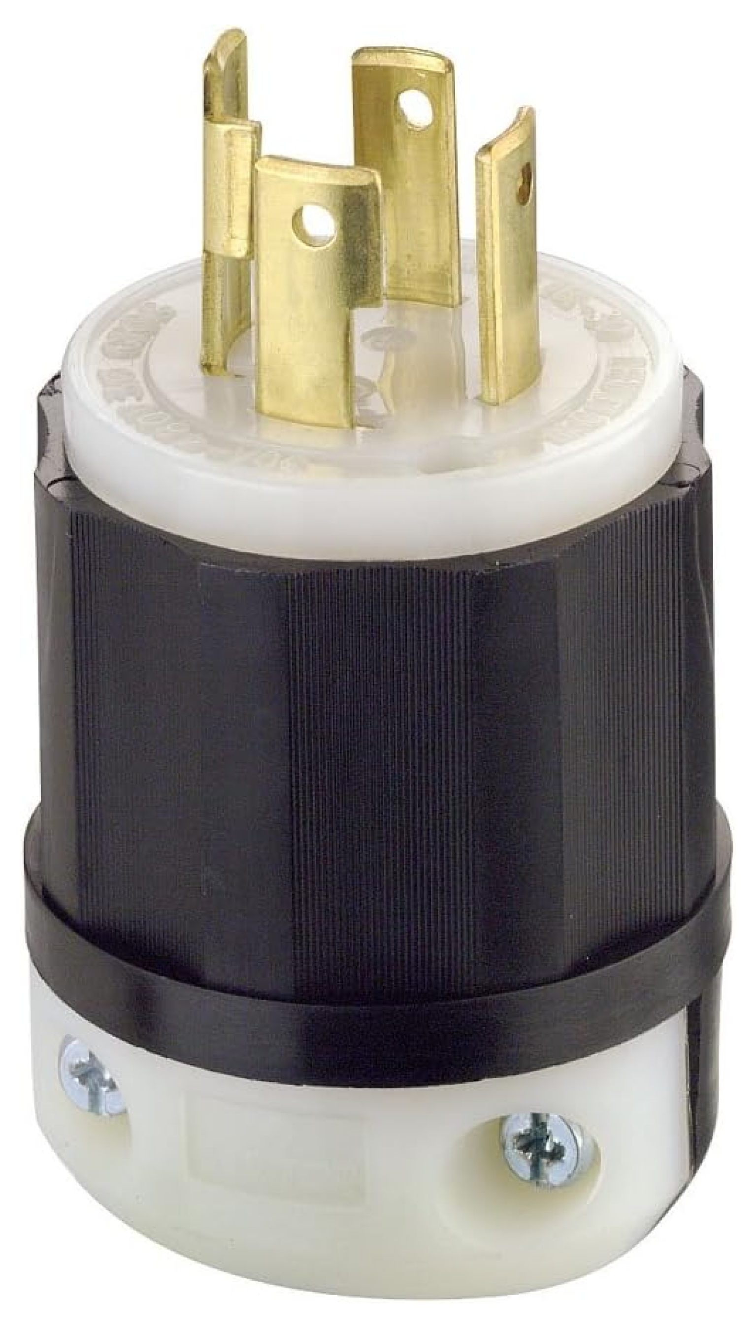 2731 30 Amp, 480 Volt 3-phase, NEMA L16-30P, 3P, 4W, Locking Plug, Industrial Grade, Grounding, Black-White