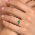 thumbnail image 4 of Gem Stone King 10K Yellow Gold Green Malachite Solitaire Engagement Ring for Women | 1.50 Cttw | Cushion 6MM | Gemstone Birthstone | Size 9, 4 of 6