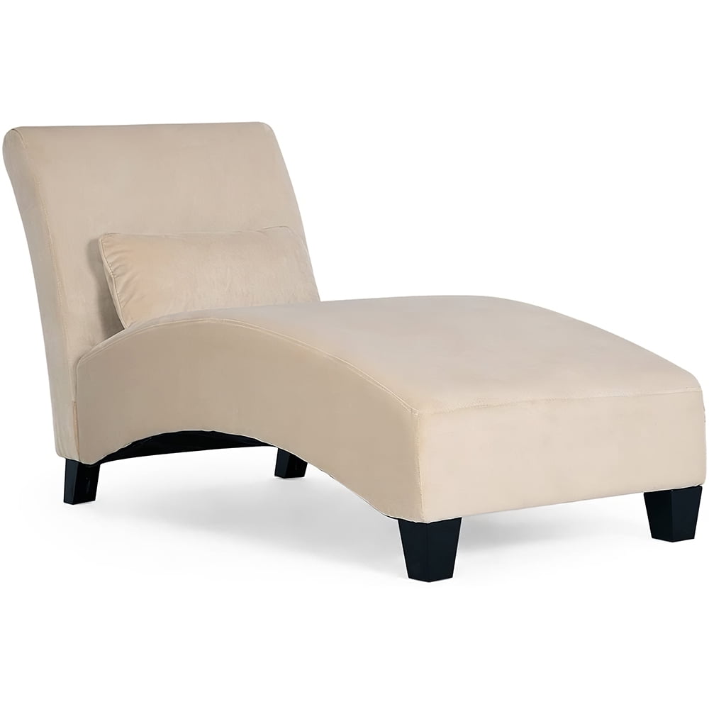 Kepooman Modern Polyester Lounge Chaise Rest Sofa for Bedroom Dorm, Beige Kepooman Modern Polyester Lounge Chaise Rest Sofa for Bedroom Dorm, Beige