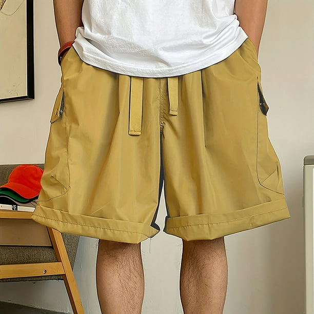 pstuiky Pantalones cortos para hombre, Pantalones cortos casuales con cordón para hombre Pantalones cortos deportivos para hombre