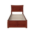thumbnail image 4 of Leo & Lacey Transitional Solid Wood Twin Trundle Platform Bed in Walnut, 4 of 6