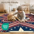 thumbnail image 4 of ODIKA 6'x9' Washable Area Rug Non-Slip, Easy Care, Patriotic July Fourth Striped Stars Halloween Plaid Independence for Family Room, Living Mater Bedroom, 4 of 7