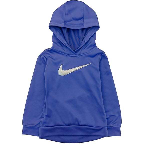 Nike Therma Girls Purple & Silver Swoosh Hoodie Sweatshirt Jacket Dri-fit XS (4)