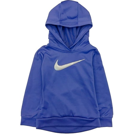 Nike Therma Girls Purple & Silver Swoosh Hoodie Sweatshirt Jacket Dri-fit XS (4)