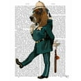 thumbnail image 2 of Fab Funky 26x32 White Modern Wood Framed Museum Art Print Titled - Basset Hound Policeman, 2 of 4