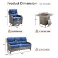 thumbnail image 2 of Gymojoy 4 Pieces Outdoor Patio Furniture Set with Fire Pit Table,Swivel Chairs with 6" Thick Cushion,Patio Conversation Sets for Porch Deck Garden Backyard, 2 of 14