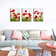 thumbnail image 4 of Canvas Wall Art for living room bathroom Wall Decor for bedroom kitchen artwork Canvas Prints green plant red flowers painting 12" x 16" 3 Pieces Modern framed office Home decorations family picture, 4 of 6