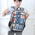 thumbnail image 6 of FORMRS Unisex School Backpack 17" Student Travel Bag with Laptop Compartment, Black Cats and Hearts, 6 of 7