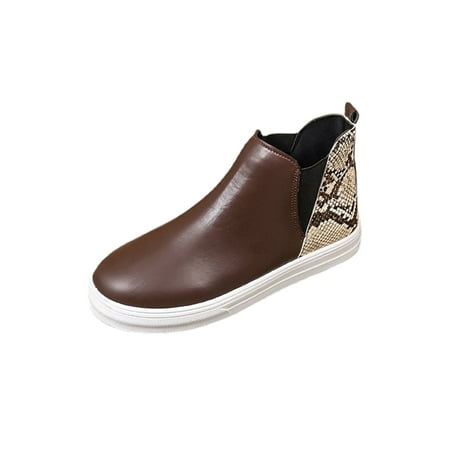 

Eloshman Ladies Fashion Elastic Casual Shoe Driving Breathable Non-Slip Slip On Sneakers Comfortable Round Toe Loafers Brown 8