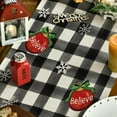 thumbnail image 3 of Buffalo Plaid Gnome Bell Xmas Tree Christmas Table Runner, Seasonal Winter Kitchen Dining Table Decoration for Home Party Decor 13x48 Inch, 3 of 6