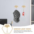 thumbnail image 3 of Gancho de pared, percha para ropa, gancho para bata, gancho de metal con forma de hoja de ginkgo para colgar llaves y paraguas, 3 of 4