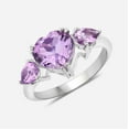 thumbnail image 2 of 6 MM Heart Shape Amethyst 925 Sterling Silver Solitaire With Accents Women Valentines Day Gifts Ring, 2 of 3