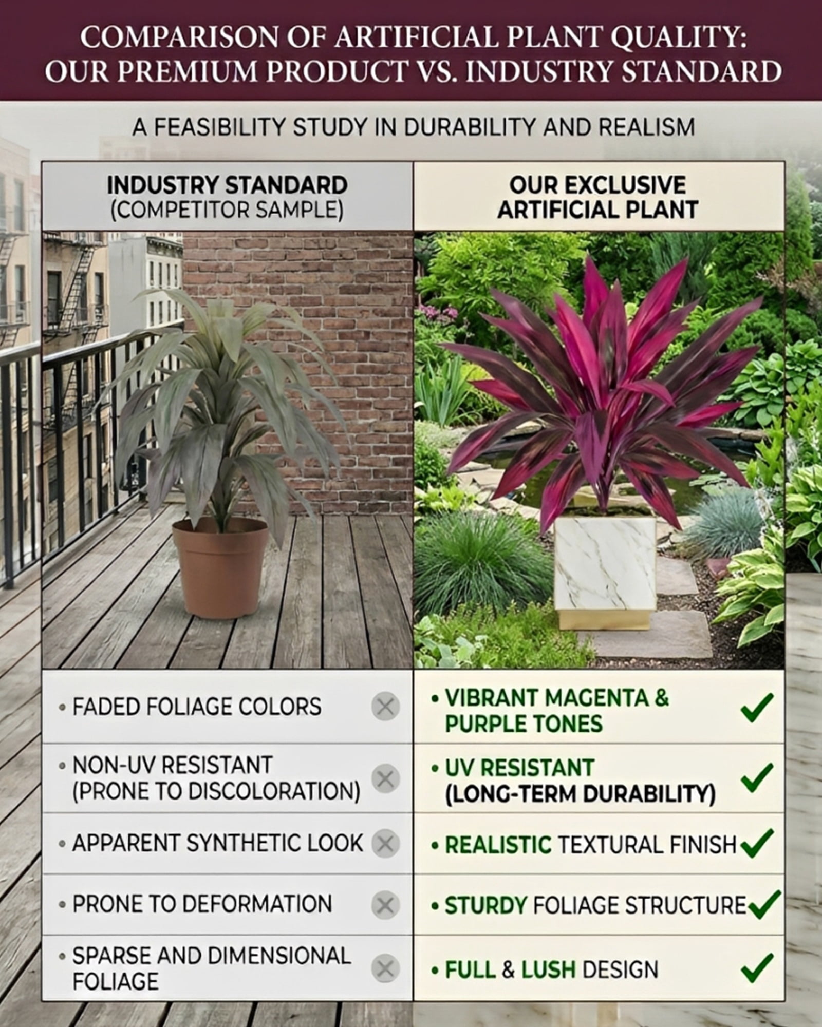 2/4/10 PACK Vibrant Outdoor Ferns Dragons Blood Tree Artificial Fake Flowers Plant for Outdoors Decor Front Porch Patio Tropical Faux Plants That Look Real Decorations for Vase Large Outside