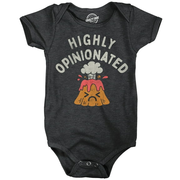 Highly Opinionated Baby Bodysuit Funny Sarcastic Volcano Graphic Novetly Jumper for Infants