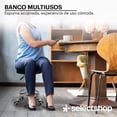 thumbnail image 3 of Banco Multifuncional Acojinado Taburete Multiusos con Ruedas Redondo Banco De Trabajo con Ruedas Silla Giratoria con Reposapiés De Altura Ajustable Oficina Salón SPA Tatuajes (Sencillo), 3 of 7
