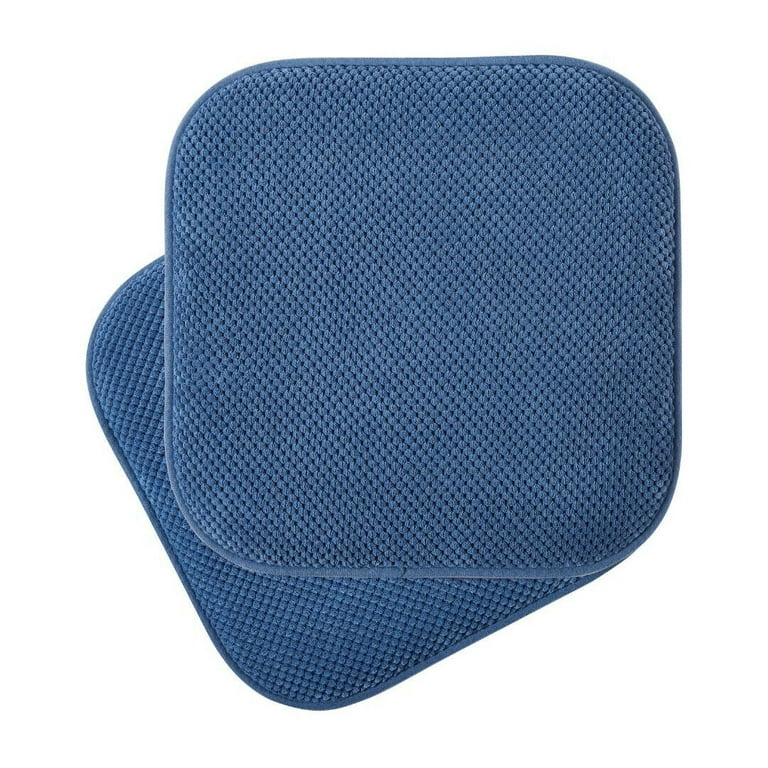 Premium Memory Foam Non-Slip Ultra Soft Chenille Surface Chair Pad Cushions  - Assorted Colors 