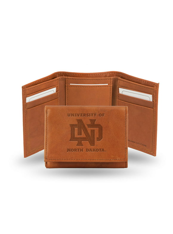 University North Dakota UND Embossed Leather Trifold Wallet