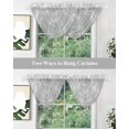 thumbnail image 4 of Gray White Check Sheer Waterfall Valance Curtains for Window, Vintage Farmhouse Buffalo Plaid Rod Pocket Sheer Topper Swag Curtains for Living Room, Kitchen 38.5"W x 47.2"L, 2 Panels, 4 of 7