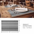 thumbnail image 3 of Placemats Set of 8, Grey Black Boho Woven Placemat, Linen Place Mats for Kitchen/Dining Tables, Vintage Ethnic Tribe Abstract Art Washable Table Mats for Party, 3 of 8