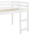 thumbnail image 4 of Twin Size Loft Bed Frame with Slide, Multifunctional Design Wooden Loft Bed with Safety Guard Rails and Ladder for Bedroom, Apartment, Dorm, Easy Assembly, Mattress Not Included, White, 4 of 9