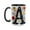 Black, variant on 15oz Floral Monogram 'A' Mug - Personalized Ceramic Coffee Cup with Flower Design, Gift for Her