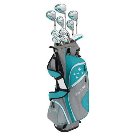 UPC: 0841538127421 | NEW Tour Edge Lady Edge Complete Golf Set Full Turquoise/White Stand Bag Petite