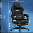 thumbnail image 6 of GTPLAYER Big & Tall Fabric Swivel Gaming Office Chair with Pocket Spring Cushion and Footrest, Black, 6 of 8