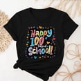 thumbnail image 2 of Youyipin Womens Tops 100 Days Of School Shirt For Women Teacher Graphic T-Shirt Happy 100Th Day Of School Gift Round Neck Short Sleeve Tee Tops Spring Tops For Women, 2 of 5