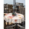 thumbnail image 2 of Outdoor Tablecloth with Umbrella Hole for Patio/Picnic/Party/Camping, Spring Flowers Waterproof Table Cloth Round Cover Washable, Yellow Pink Floral Pastoral Botanical (Dia 54"), 2 of 8