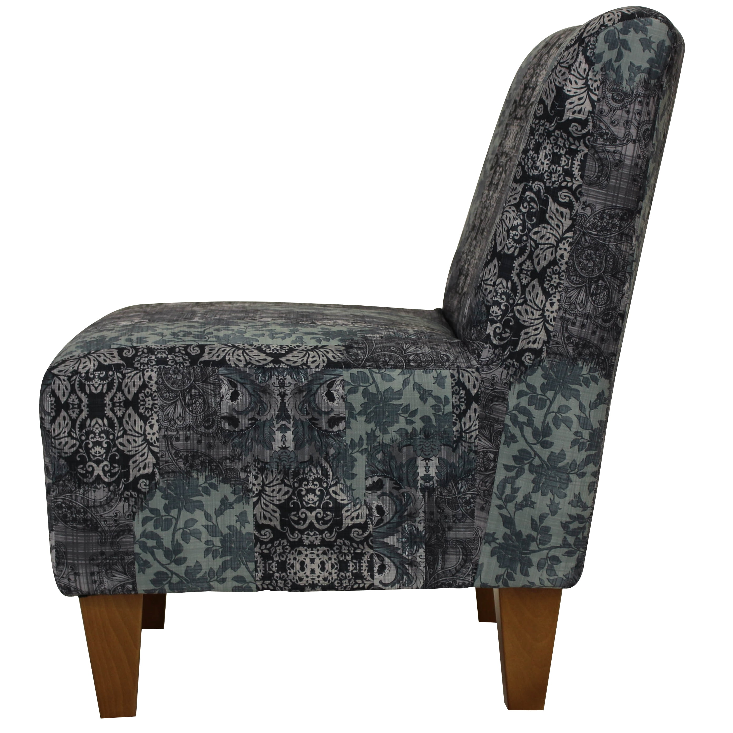 Fox Hill Trading Penelope Armless Slipper Chair, Slate