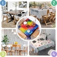 thumbnail image 4 of Colorful Rainbow Checkered Pattern Square Tablecloth,Waterproof Square Table Cover,Wipeable Spillproof Washable Table Cover for Home Kitchen Party Decor 52"x52"(132x132cm), 4 of 6