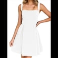 thumbnail image 3 of Vestido Mini Sin Mangas para Mujer (2025), Escote Cuadrado, Espalda Descubierta y Lazo Vestido de Fiesta Corto Crema XL, 3 of 10