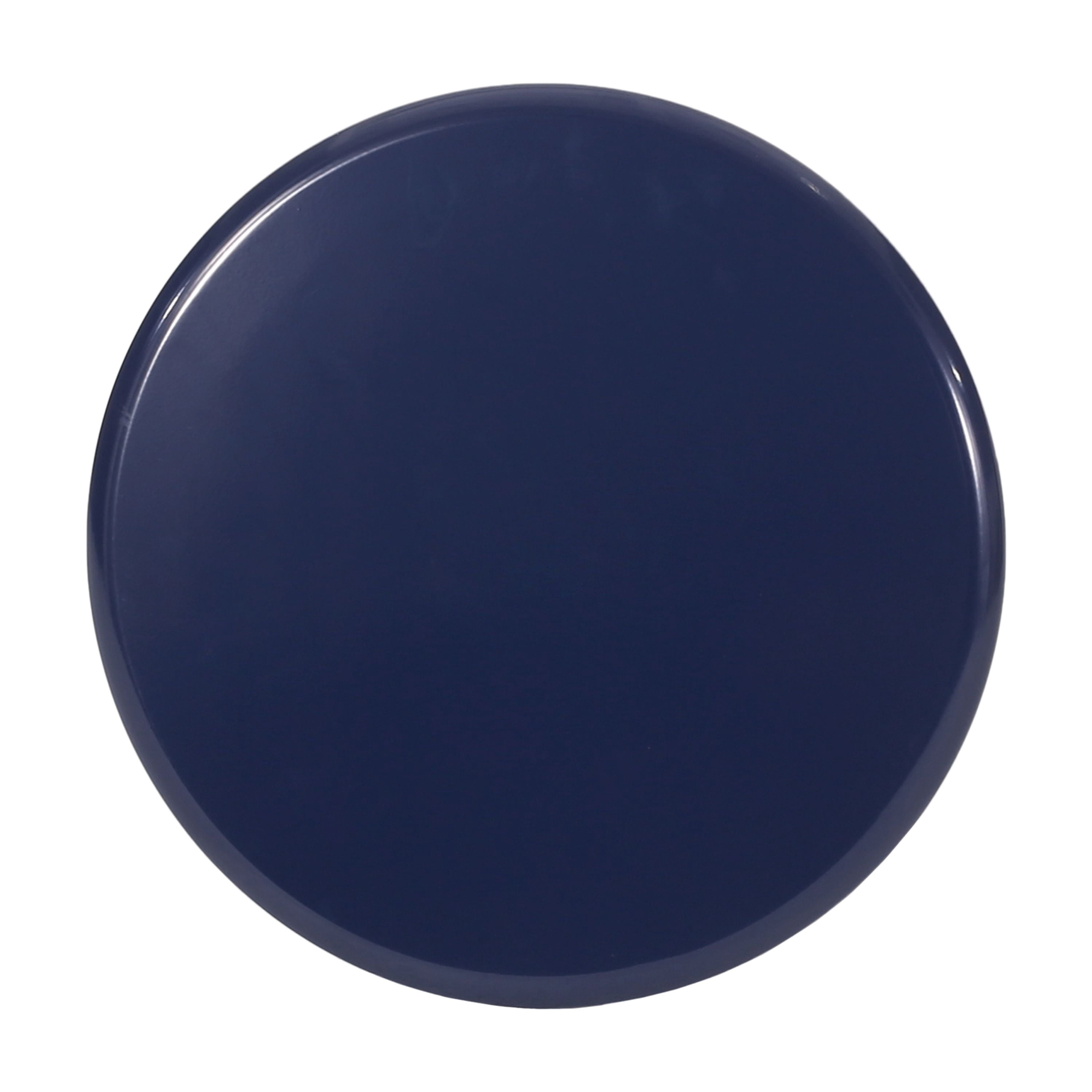 Outdoor Side Table Set of 2, Iron Frame Flared Style Accent Tables for Patio Garden, Navy Blue