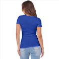 thumbnail image 3 of Camiseta de Canalé Entallada para Mujer, Azul , XXXL, 3 of 9