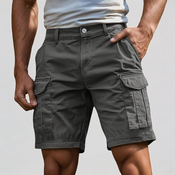 Krdevn Men's Casual Cargo Shorts Summer Relaxed Fit Lightweight Breathable Outdoor Work Shorts,XXL