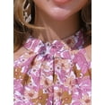 thumbnail image 5 of DARING DIVA Halter Neck Sleeveless Floral Boho Dress XS White Pink, 5 of 6