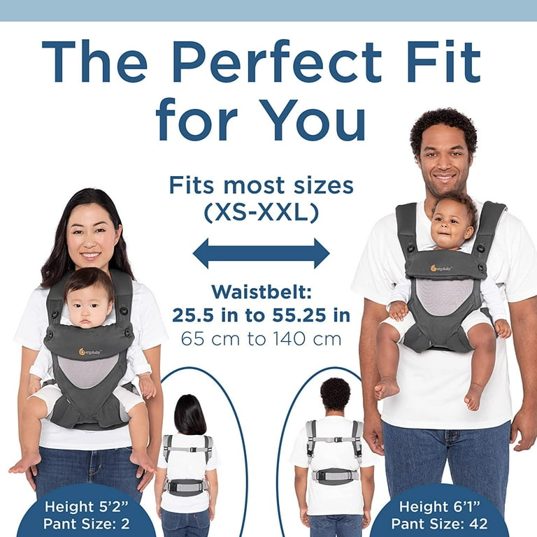 Ergobaby All Carry Positions Breathable Mesh Baby Carrier with Enhanced  Lumbar Support & Airflow (7-45 Lb), Omni Breeze, Graphite Grey