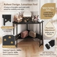 thumbnail image 4 of 28.5" Corner Computer Desk with Charging Station & Open Shelf, Triangle Laptop PC Work Table, Small Home office Desk,Black, 4 of 8