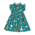 thumbnail image 1 of Robes pour Petites Filles Tenue Manches Courtes Princesse Fête Été Robe Imprimée Dessin Animé Robe Fille Taille 5-6T, 1 of 8