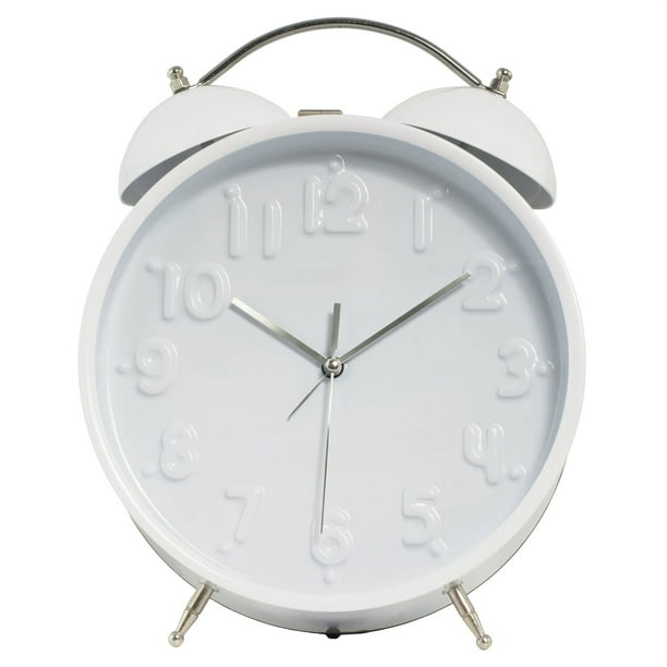 Better Homes & Gardens Jumbo Double Bell Alarm Clock White Walmart