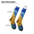 thumbnail image 2 of Fotbe Whimsical Sunflowers Night Sky Calcetas Divertidas Estampadas para Hombre y Mujer, Calcetas de Algodón hasta la Rodilla para Caminar, Correr, Enfermería y Embarazo, 2 of 6