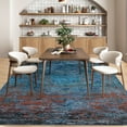 thumbnail image 6 of GAOMON 5x7 Washable Vintage Distressed Ombre Area Rug - Soft Non-Slip Accent Rug for Any Room, Orange/Navy Multi, 6 of 7