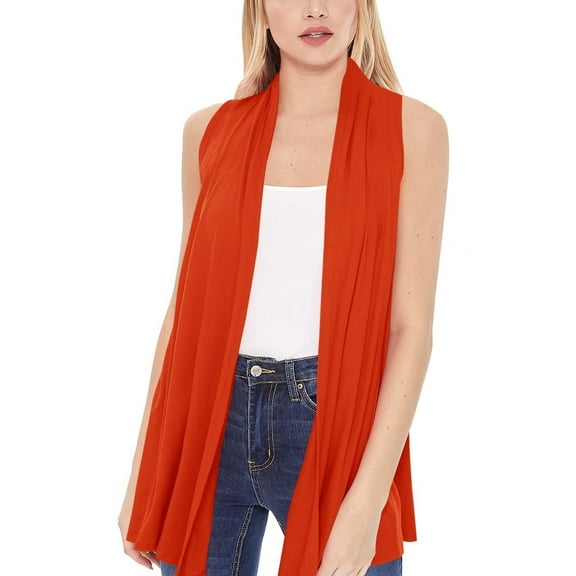 Moa Collection Women's Sleeveless Long Body Cardigan Vest S-3XL