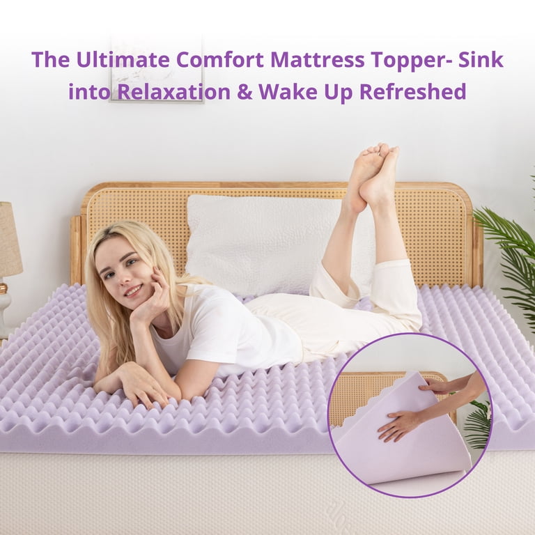 Memory Foam Mattress Topper Full 4 Inch Gel Lavender photo 3